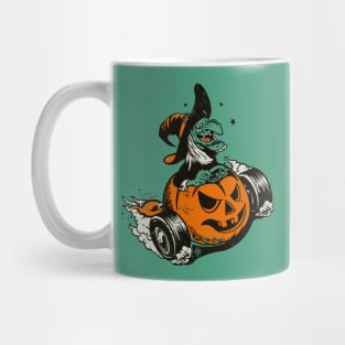 Vintage Witch in Jack o'Lantern Car Mug